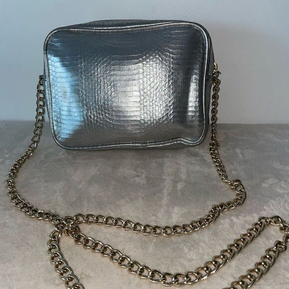 Victorias Secret Metallic Silver Crossbody Small - Picture 3 of 8